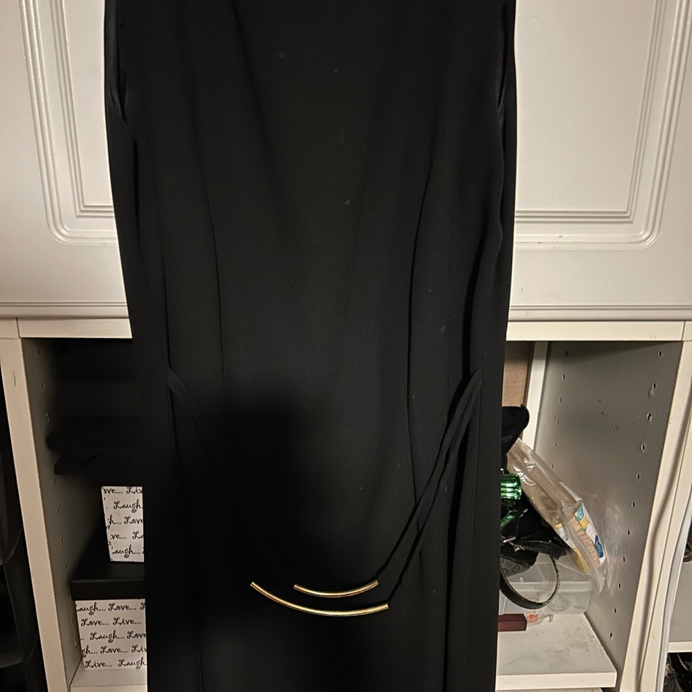 Elegant Black Dress with Gold Accents